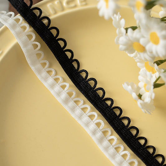 FREEDOMBEAUTY | Factory Direct 1.3CM White/Black Spot Elastic Rope Hole Elastic Band, Women's Clothing Children's Clothing Back Band Elastic
