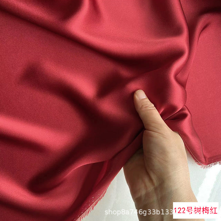 FREEDOMBEAUTY | 114 m width 16 mmi silk plain crepe satin clothing fabric 100 mulberry silk dress hair band eye mask fabric multi-color