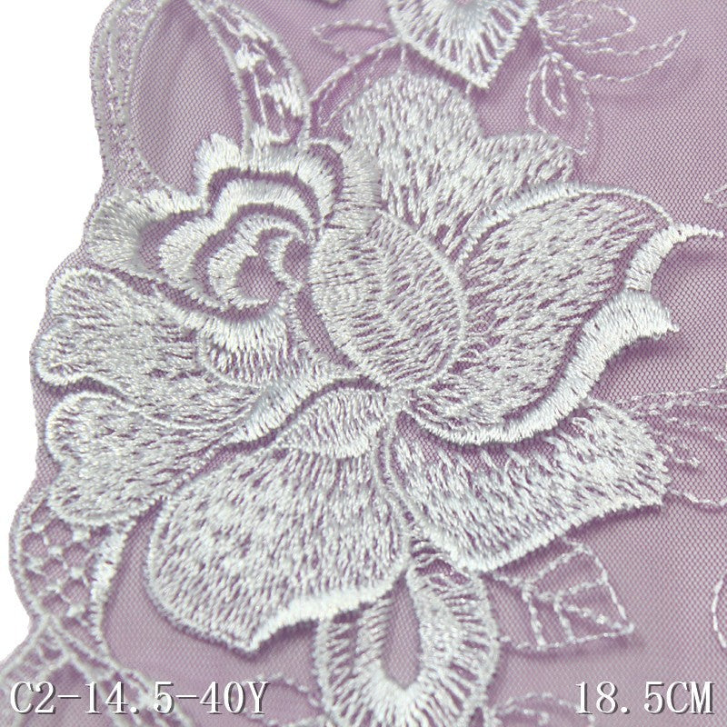 FREEDOMBEAUTY | Mesh embroidery lace classical exquisite two-color flower, clothing underwear home lace accessories