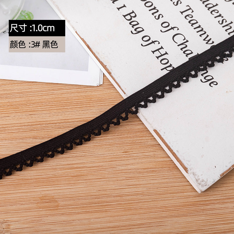 FREEDOMBEAUTY | Manufacturer supplies 1.0 cm flower bud flat belt, white nylon knitted dental belt, high elastic underwear and underwear elastic band