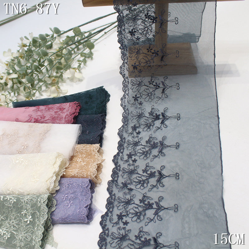 FREEDOMBEAUTY | [1Pack] Multi-color light mesh embroidery lace fresh and exquisite small flower cluster 20.5cm Mori clothing lace accessories