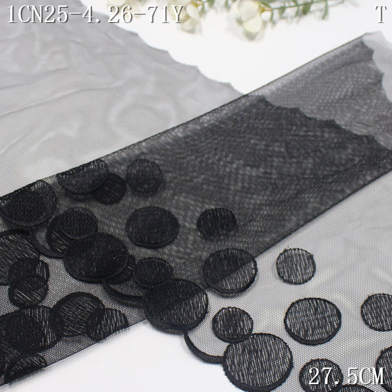 FREEDOMBEAUTY | [1Pack] Simple and stylish bilateral round pattern mesh embroidery lace 20cm decoration jewelry lace accessories