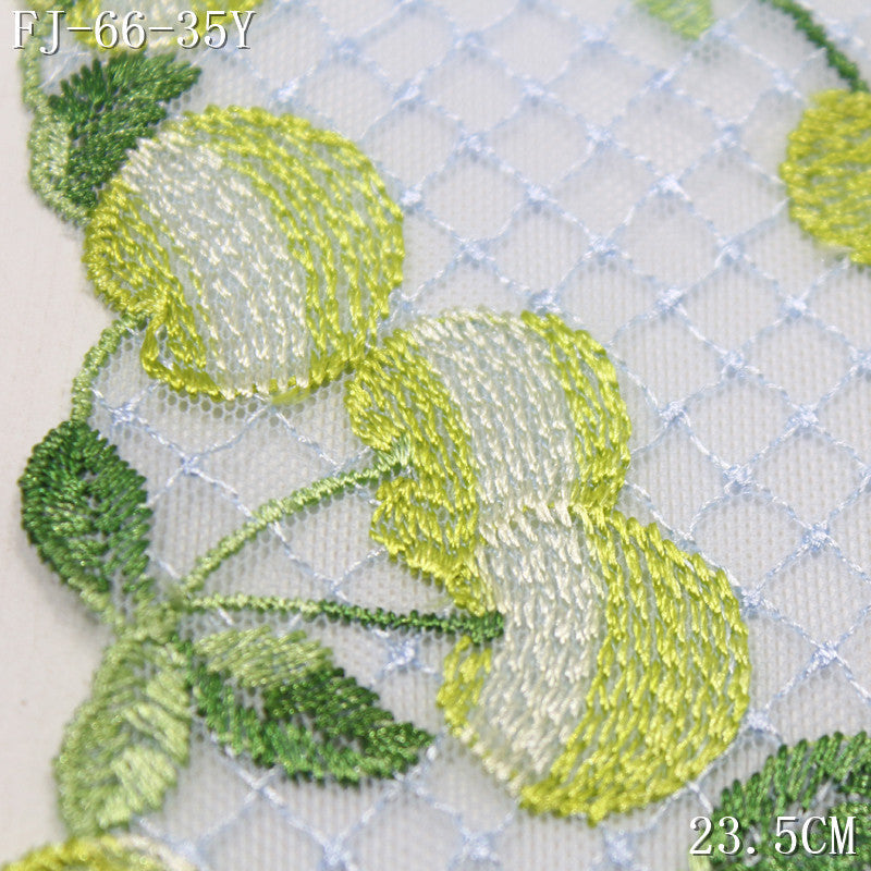 FREEDOMBEAUTY | [1Pack] Pastoral fresh wind two-color exquisite cherry plaid mesh embroidery lace 24.5cm girl clothing accessories