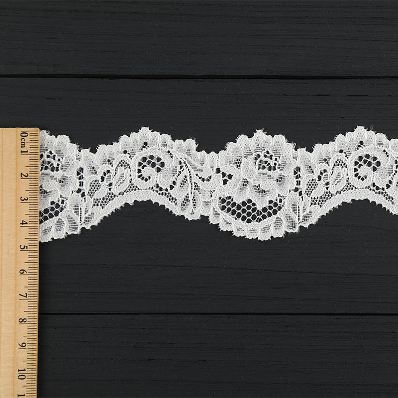 FREEDOMBEAUTY | [stretch] Nylon silk lace 4cm wavy lace edge, children's clothing small fresh lace accessories
