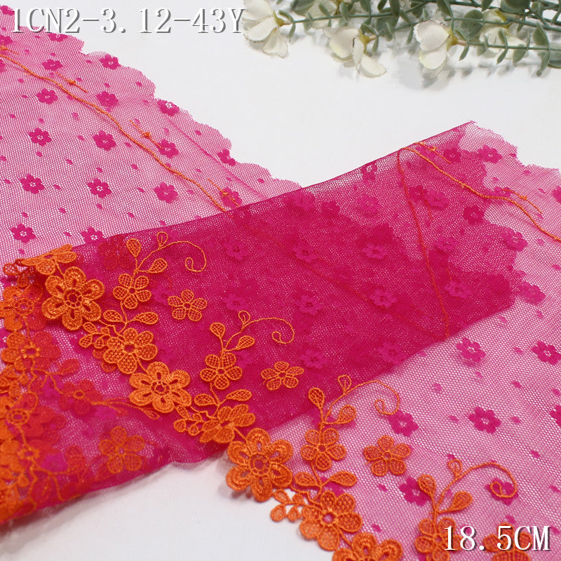 【1Pack】-Freedombeauty | Sweet and fresh three-dimensional hollow small floral lace mesh embroidery lace 18.5cm clothing skirt accessories