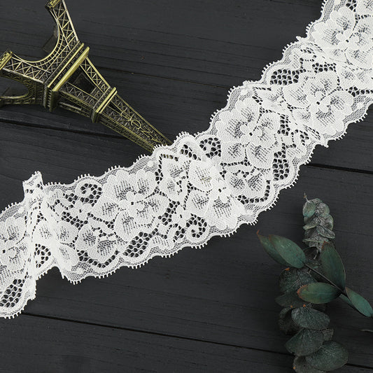 FREEDOMBEAUTY | [stretch] 5.5cm white lace, non-elastic nylon lace, home textile Lolita lace accessories