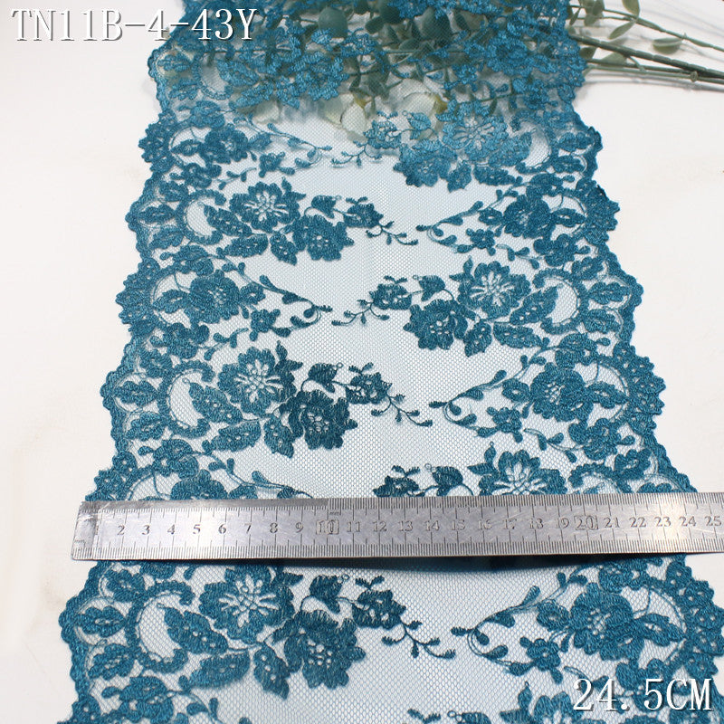 FREEDOMBEAUTY | [1Pack] Retro light mesh yarn bilateral flower embroidery lace 24cm clothing cheongsam home soft decoration lace accessories