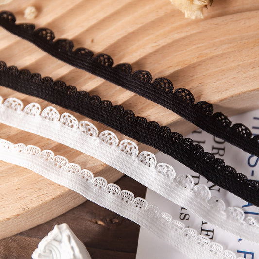 FREEDOMBEAUTY | Manufacturer supplies 1.0 cm white black mesh bud with nail flower bud with mesh bud with clothing underwear elastic band