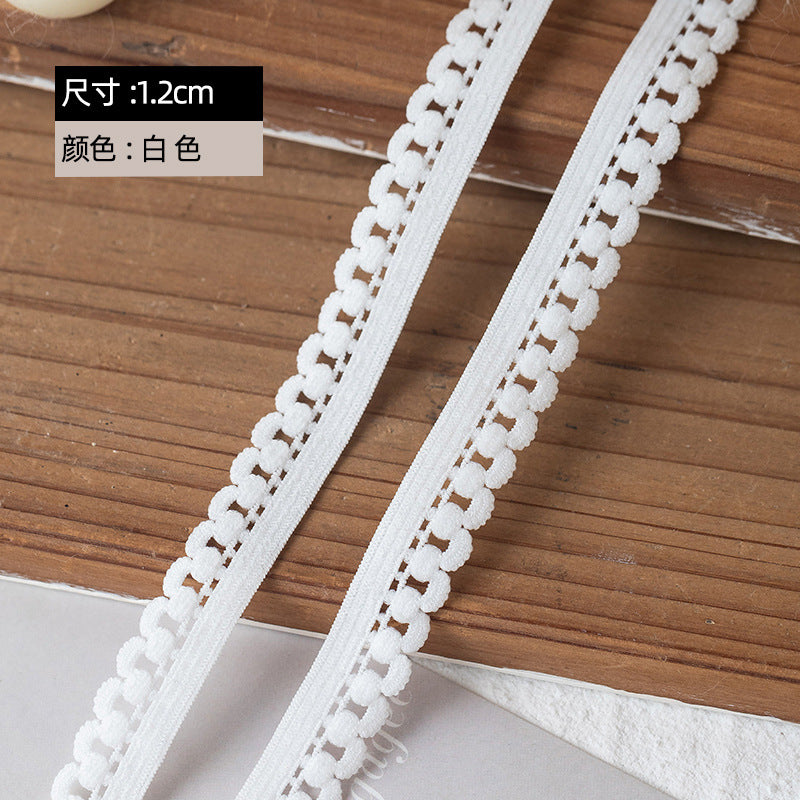 FREEDOMBEAUTY | Factory direct 1.2CM nylon elastic hollow bud belt DIY women's underwear edge pressing decorative elastic bud belt
