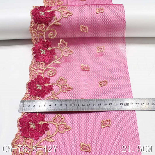 FREEDOMBEAUTY | Magenta lace mesh embroidery with vintage floral 22.5cm accessories wholesale sofa cushion accessories