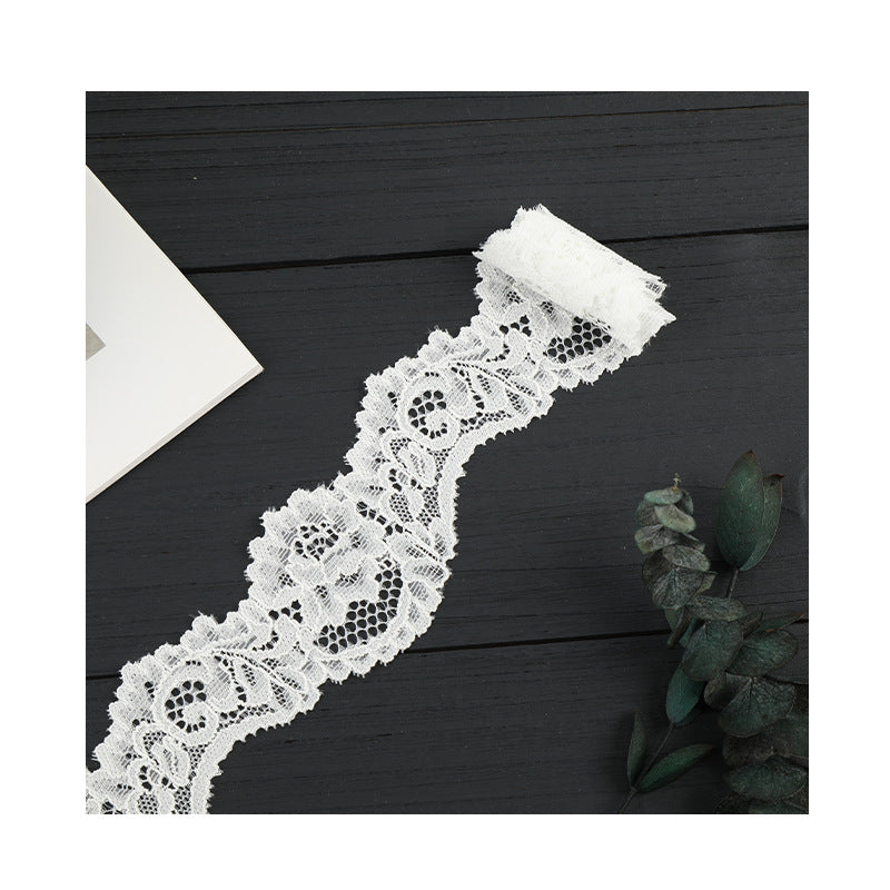 FREEDOMBEAUTY | [stretch] Nylon silk lace 4cm wavy lace edge, children's clothing small fresh lace accessories