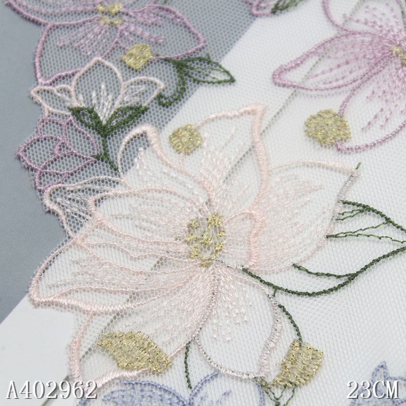 FREEDOMBEAUTY |  boutique mesh embroidery lace fresh color flower 23CM clothing skirt underwear lace accessories