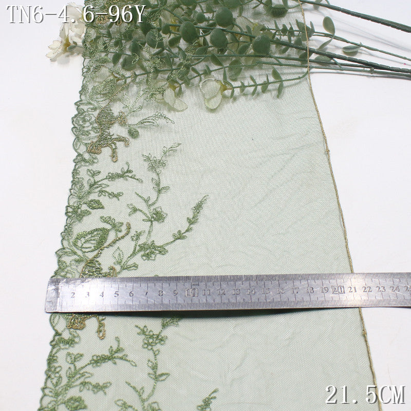 FREEDOMBEAUTY | [1Pack] Dark green forest wild leopard pattern mesh embroidery lace, clothing underwear dress lace accessories