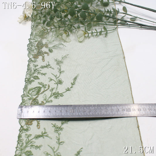 FREEDOMBEAUTY | [1Pack] Dark green forest wild leopard pattern mesh embroidery lace, clothing underwear dress lace accessories
