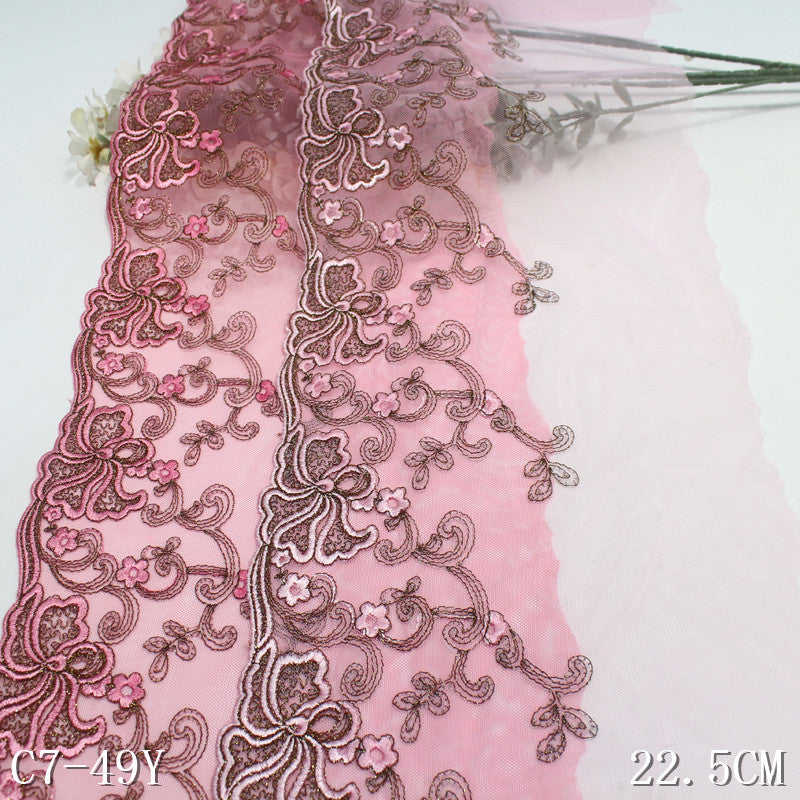 FREEDOMBEAUTY | Ethnic style gold thread exquisite flower mesh embroidery lace, curtain sofa cushion lace accessories