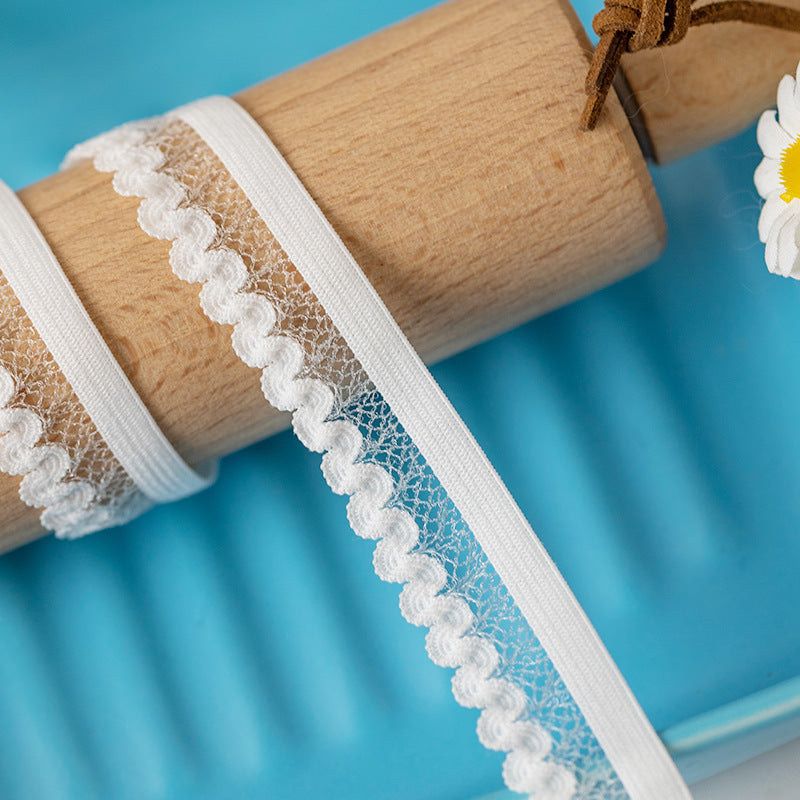 FREEDOMBEAUTY | Factory Direct 2.0CM White Spot Elastic Fish Wave Elastic Band DIY Clothing Elastic Band