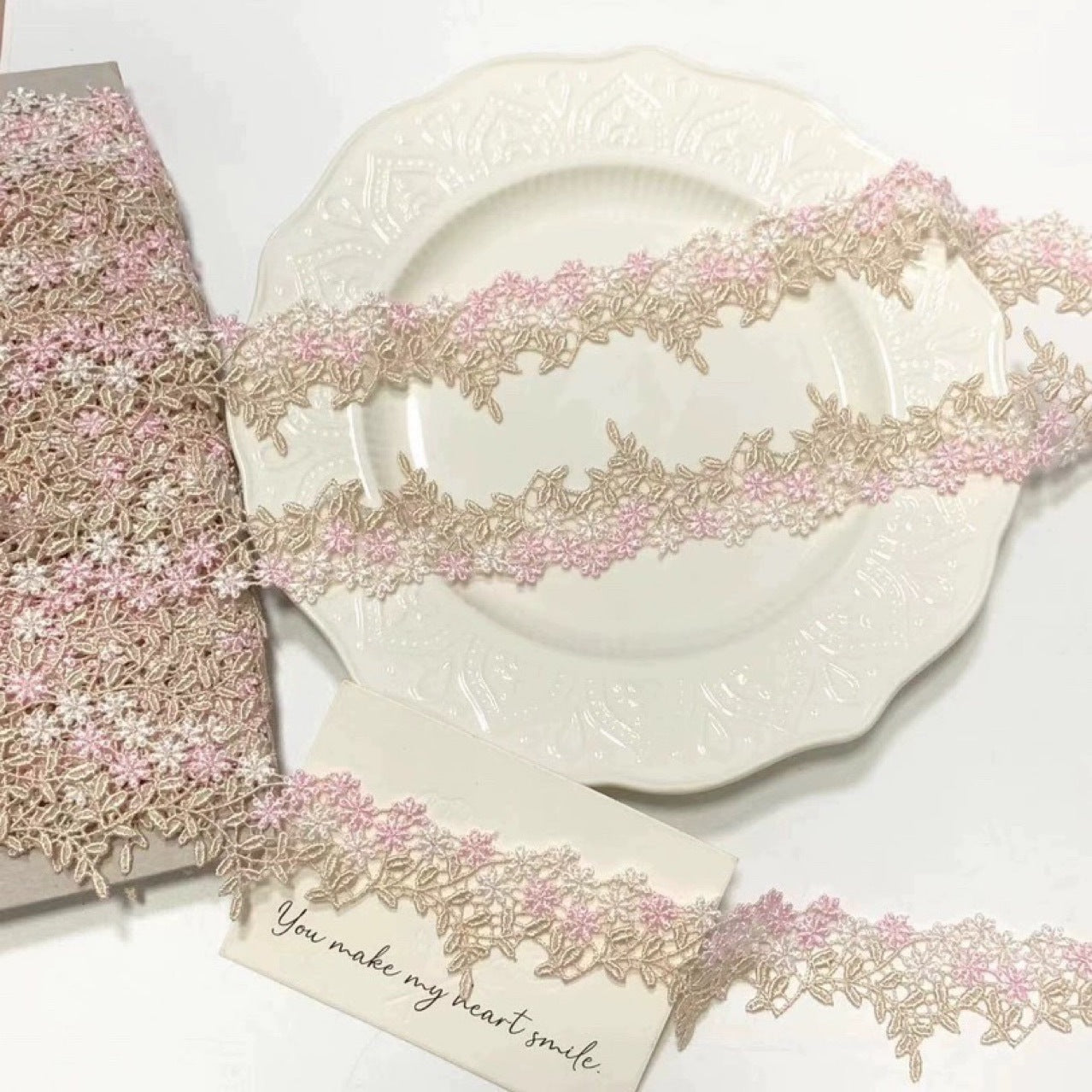 FREEDOMBEAUTY | Spot retro water-soluble flower embroidery lace fine clothing DIY cheongsam design