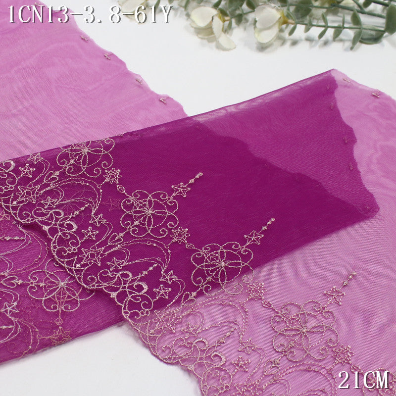 FREEDOMBEAUTY | Anime magic gold silk pattern mesh embroidery lace, Lolita skirt DIY dress up lace accessories