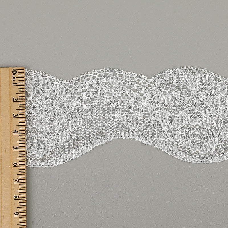 FREEDOMBEAUTY | [stretch] 2.5cm lace small lace, wavy elastic lace edge, neckline cuffs fashion lace accessories