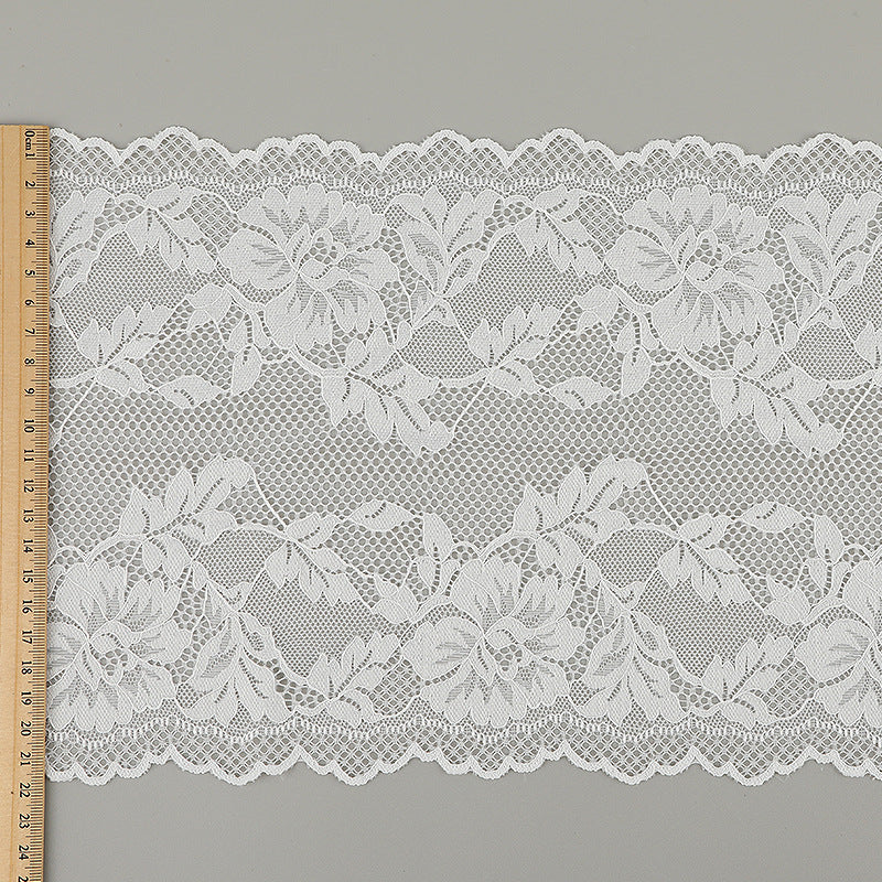 FREEDOMBEAUTY | [stretch] White bilateral lace, nylon elastic lace, clothing skirt lace accessories, spot