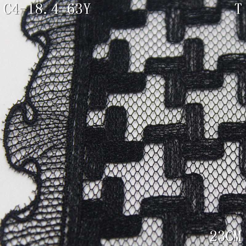 FREEDOMBEAUTY | Spot wholesale black mesh small fragrant wind thousand bird grid embroidery lace, clothing shawl curtain lace accessories DIY