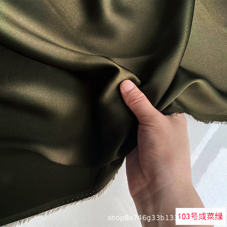 FREEDOMBEAUTY | 114 m width 16 mmi silk plain crepe satin clothing fabric 100 mulberry silk dress hair band eye mask fabric multi-color