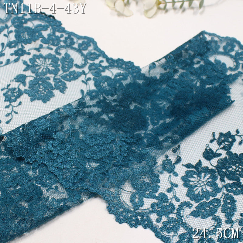 FREEDOMBEAUTY | [1Pack] Retro light mesh yarn bilateral flower embroidery lace 24cm clothing cheongsam home soft decoration lace accessories