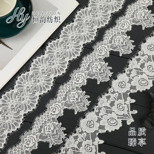 FREEDOMBEAUTY | [laser-cut lace] White eyelash lace, elastic laser cut lace, toy home textile clothing lace accessories