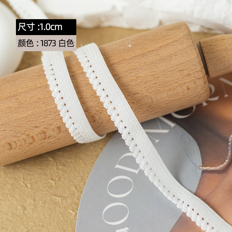 FREEDOMBEAUTY | Factory direct 1.0/1. 3CM elastic nylon bud belt black and white spot women's underwear pressing edge waist elastic
