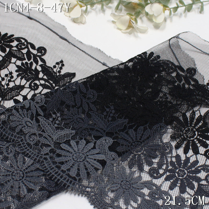FREEDOMBEAUTY | gradual change color half flower mesh embroidery lace, clothing skirt handmade merchandise lace accessories