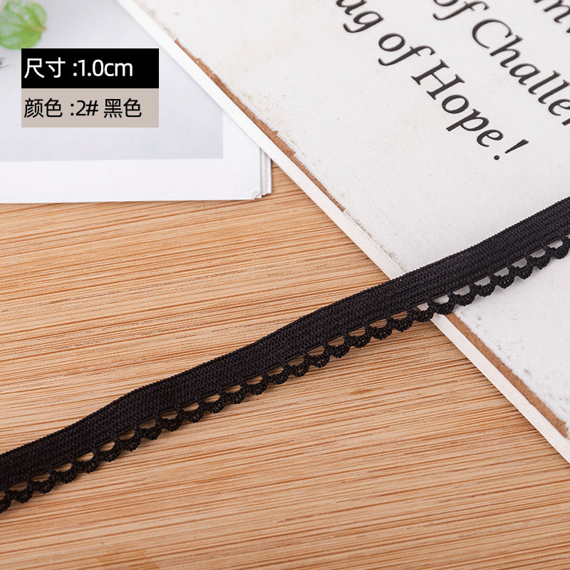 FREEDOMBEAUTY | Manufacturer supplies 1.0 cm flower bud flat belt, white nylon knitted dental belt, high elastic underwear and underwear elastic band