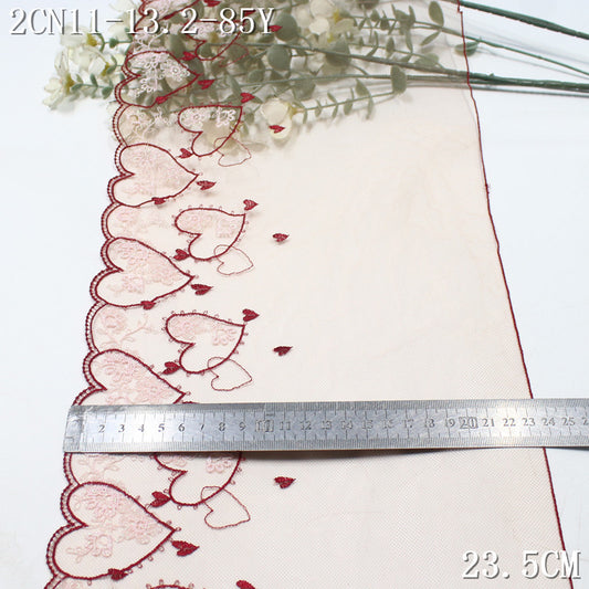 FREEDOMBEAUTY | [1Pack] Valentine's Day Romantic Qixi Festival Love Flower Light Mesh Embroidery Lace, Skirt Underwear Lace Accessories
