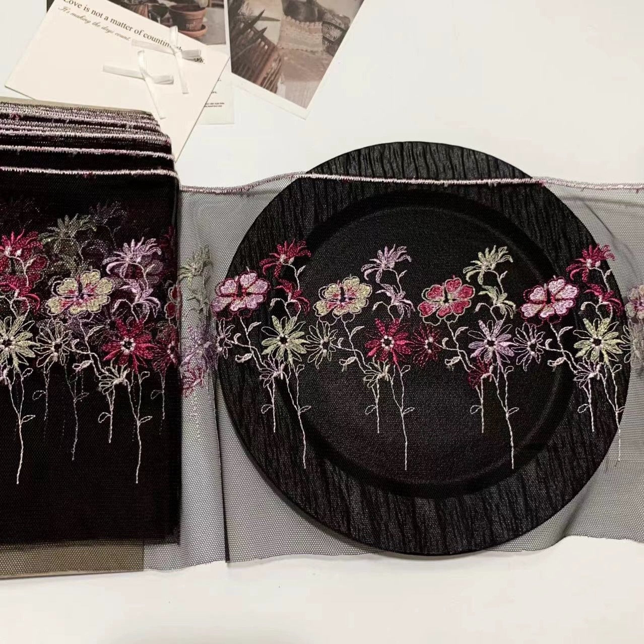 FREEDOMBEAUTY | Spot retro court style middle embroidery embroidery mesh lace lace accessories decorative design DIY