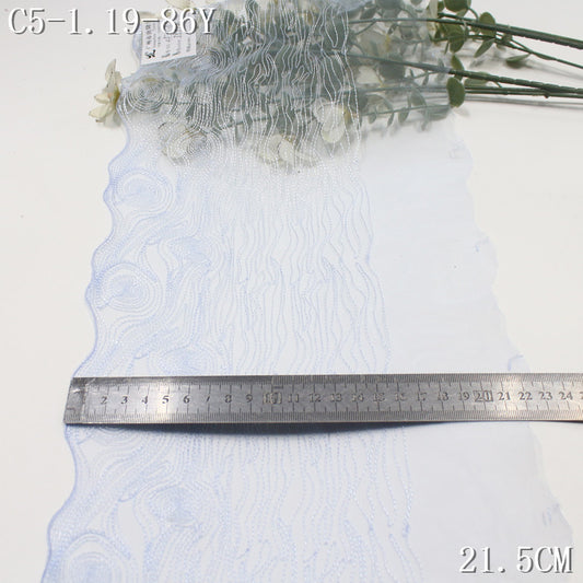 FREEDOMBEAUTY | Four-color light mesh embroidered lace tree ring pattern, design clothing accessories lace accessories
