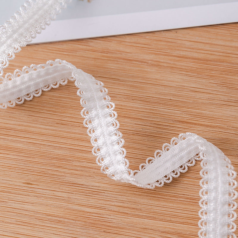 FREEDOMBEAUTY | The manufacturer supplies 1.2cm knitted white double bud strap, nylon elastic skin-friendly centipede bud decorative elastic strap