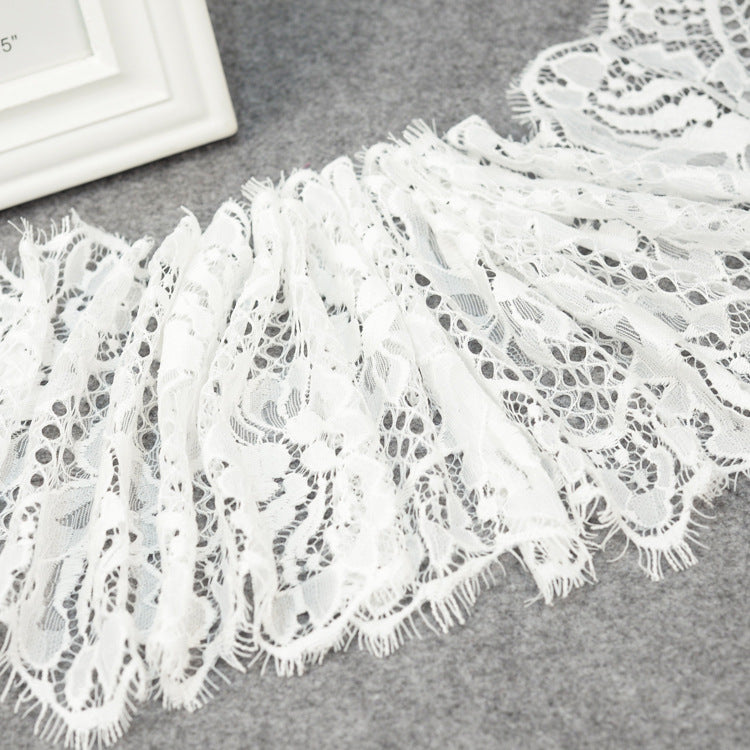 FREEDOMBEAUTY | 21cm new all-nylon wavy eyelash lace, underwear temperament women's clothing hollow lace belt