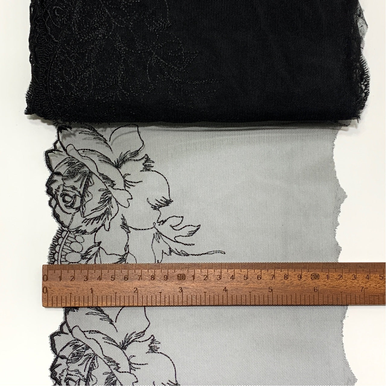 FREEDOMBEAUTY | Spot black rose embroidered mesh lace accessories decorative fabric design DIY clothing
