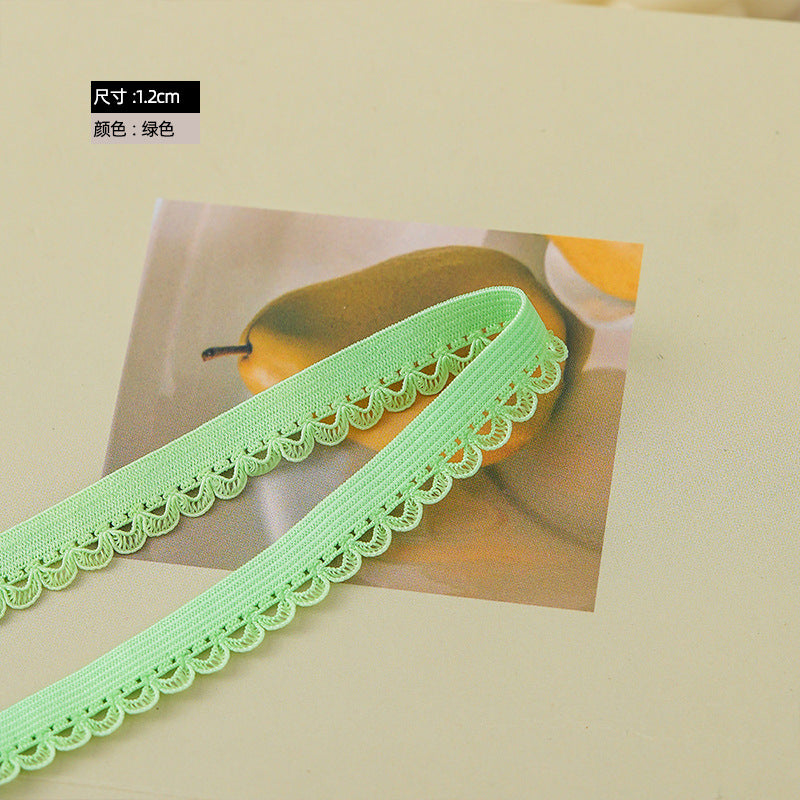 FREEDOMBEAUTY | Spot 1.2CM arched nylon elastane color elastic band DIY clothing women's hemming elastic band