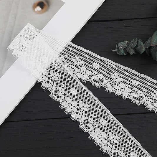 FREEDOMBEAUTY | [stretch] 2cm white lace, nylon elastic lace edge, neckline cuffs, clothing, exquisite lace lace accessories