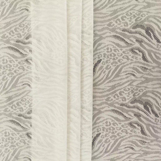 FREEDOMBEAUTY | 130cm elastic animal leopard print zebra pattern lace fabric, classic European and American fashion base, European and American style spot lace