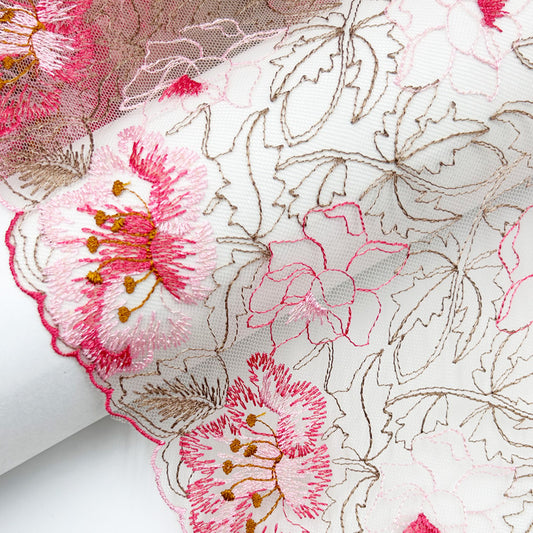 FREEDOMBEAUTY | Three-color polyester thread pressed yarn flower mesh yarn embroidery water-soluble lace underwear accessories curtains home textiles clothing accessories