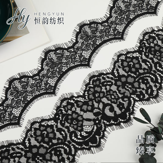 FREEDOMBEAUTY | [laser-cut lace] Black eyelash lace, hot-selling eyelash lace, home textile Lolita light luxury lace accessories