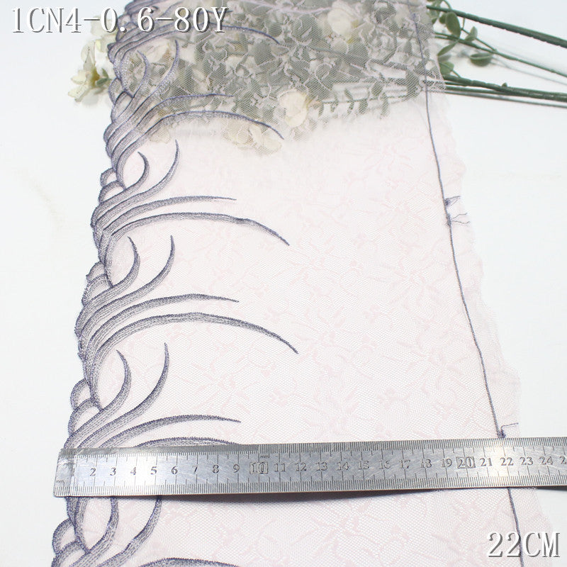 FREEDOMBEAUTY | Three-color light lace mesh simple striped thread embroidery lace 23cm clothing bra lace accessories