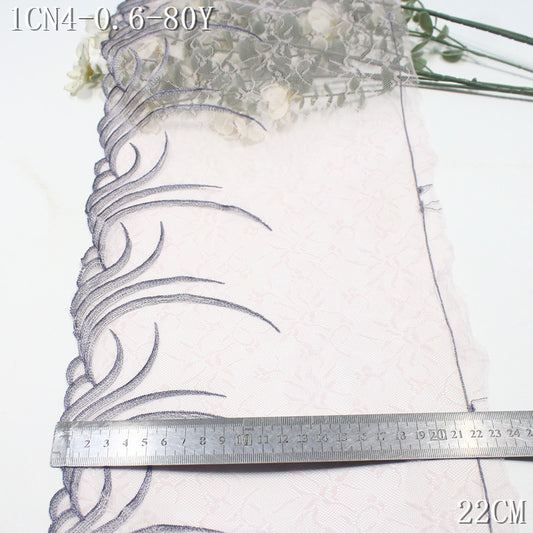 FREEDOMBEAUTY | Three-color light lace mesh simple striped thread embroidery lace 23cm clothing bra lace accessories