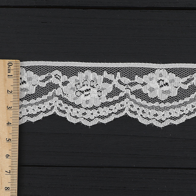 FREEDOMBEAUTY | [stretch] 2cm white lace, nylon elastic lace edge, neckline cuffs, clothing, exquisite lace lace accessories