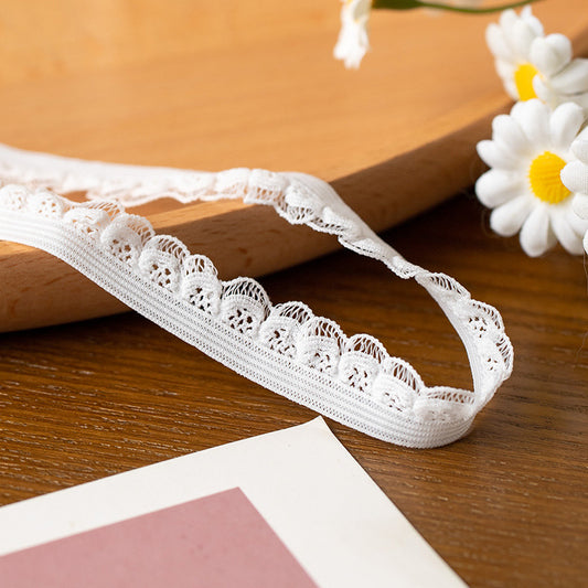 FREEDOMBEAUTY | Factory direct 1.3CM fish silk henna white spot, children's underwear elastic hollow fish silk bud belt