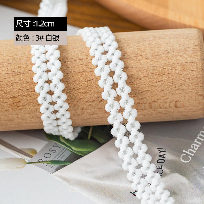 FREEDOMBEAUTY | Factory direct 1.2CM double hairball gold and silver wire elastic fish silk shoulder strap, handmade DIY vest women's elastic band