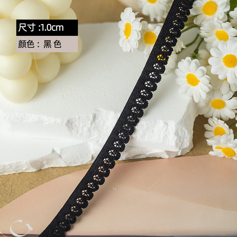 FREEDOMBEAUTY | Manufacturer supplies 1.0 cm white soft brocade ammonia rice knitted belt, clothing underwear elastic band