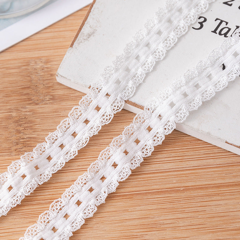 FREEDOMBEAUTY | Manufacturer supplies 1.5cm polka dot flower bud knitted elastic elastic ribbon clothing decorative webbing black and white spot