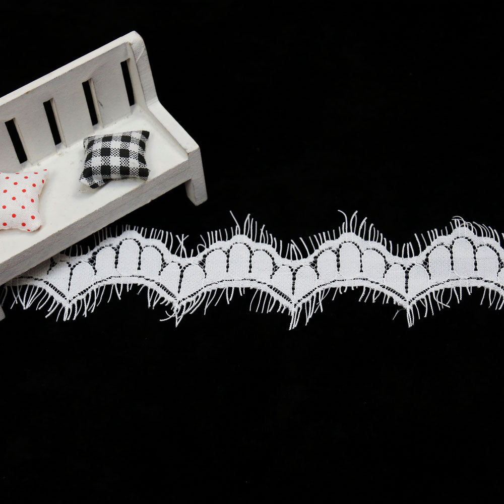FREEDOMBEAUTY | Factory direct sales, spot 4.5cm wavy lace, eyelash lace, leather pants skirt accessories lace